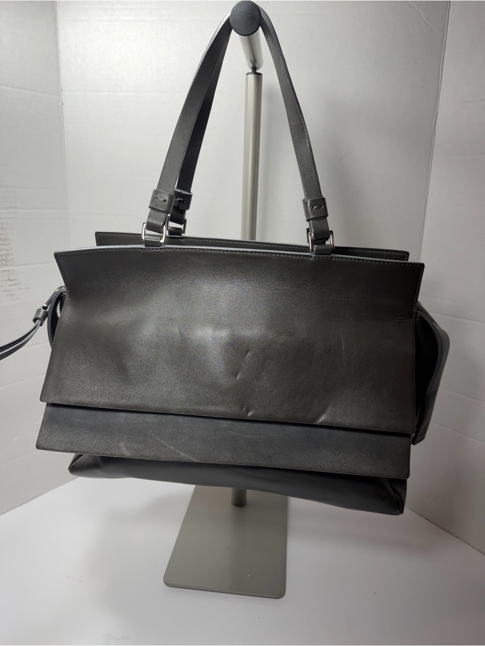 Lia Nina Classic Black Leather shoulder Bag